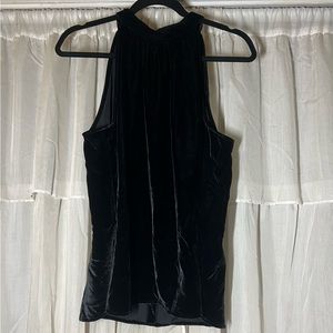 Loft Crushed Velvet High Neck Blouse